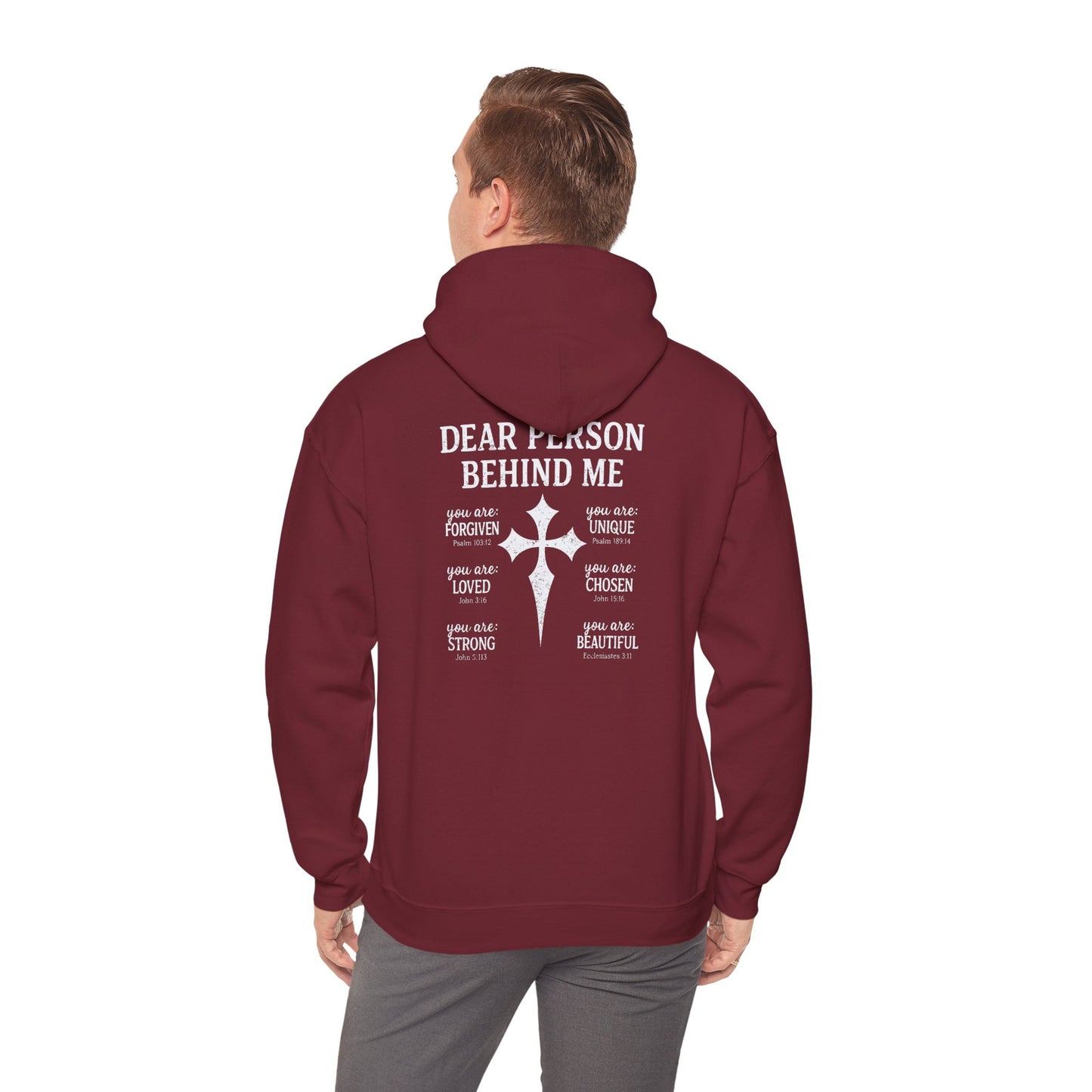 Dear Person Behind Me Hoodie – Bible Verse Christian Faith Cross Pullover