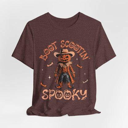 Boot Scootin’ Spooky Shirt – Funny Cowboy Pumpkin Head Western Halloween Tee