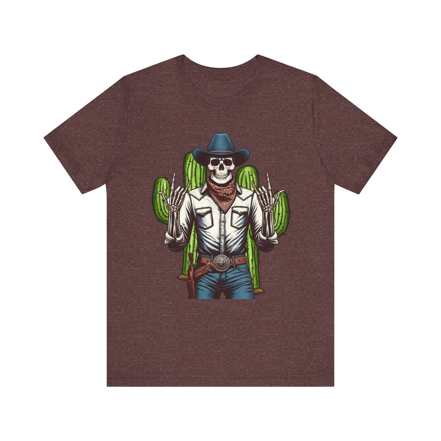Skeleton Cowboy Howdy Shirt – Rock Hand Skull Western Rodeo Texas Tee