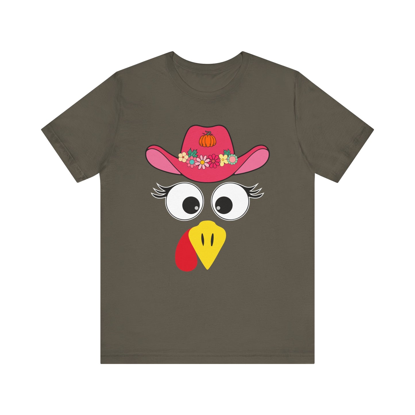 Thanksgiving Matching Couples Shirt Funny Turkey Face Cowboy Cowgirl Tee
