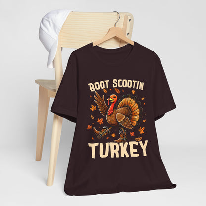 Boot Scootin’ Turkey Shirt – Funny Western Cowboy Thanksgiving Rodeo Tee