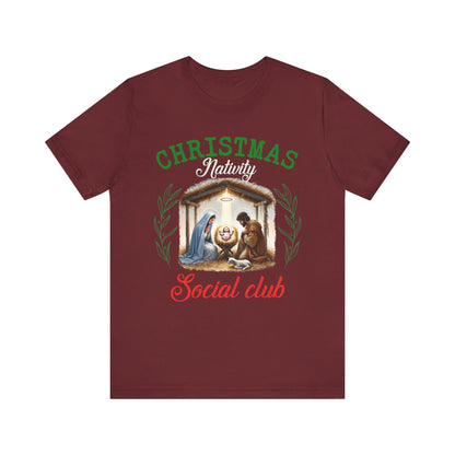 Christmas Nativity Social Club Shirt – Christian Nativity Scene Holiday Tee