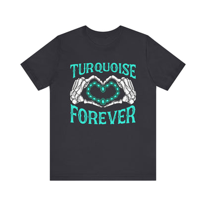 Western Turquoise Forever Shirt – Gemstone Skeleton Hand Heart Rodeo Tee