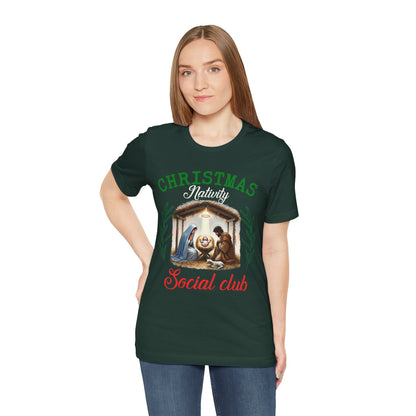 Christmas Nativity Social Club Shirt – Christian Nativity Scene Holiday Tee