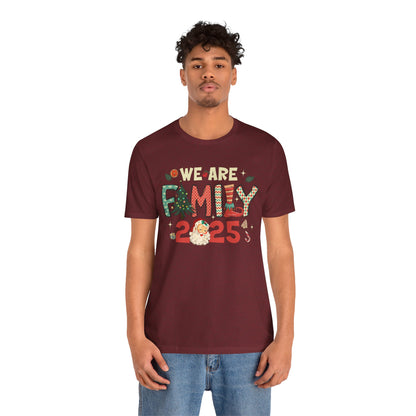Vintage We Are Family Christmas Shirt – Retro Santa & Tree Matching Holiday Tee