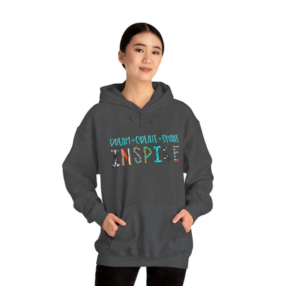 Dream Create Share Inspire Hoodie – Motivational Teacher Western Pullover