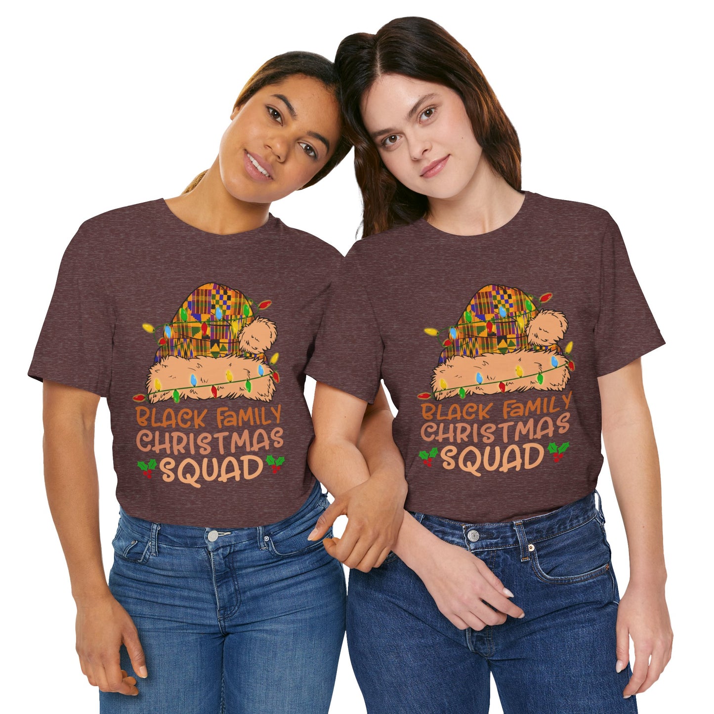 Black Family Christmas Squad Shirt – Kente Santa Hat African Heritage Holiday Tee