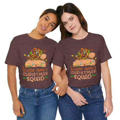 Black Family Christmas Squad Shirt – Kente Santa Hat African Heritage Holiday Tee