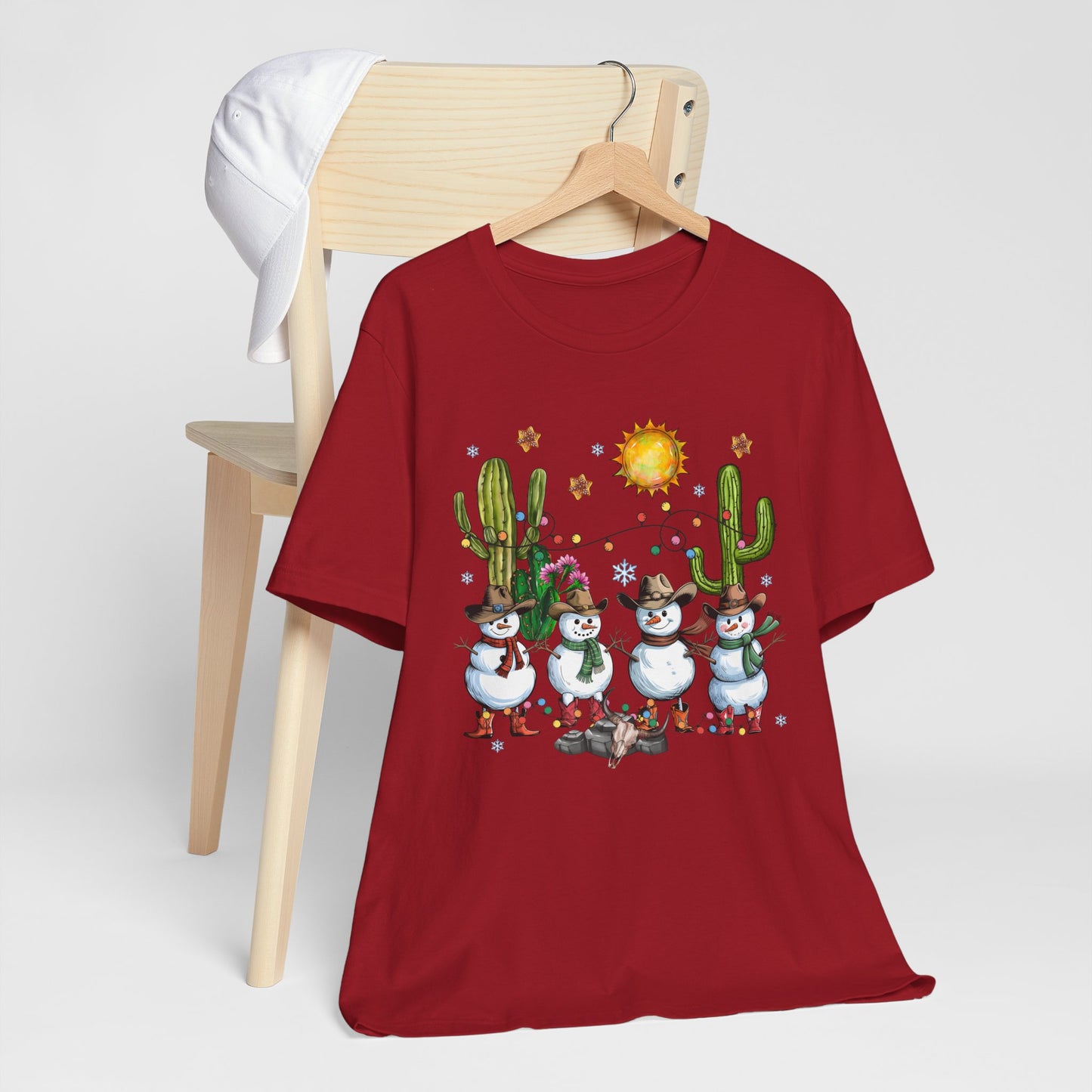 Snowman Cowboy Christmas Shirt – Western Howdy Holiday Tee for Kids & Boys