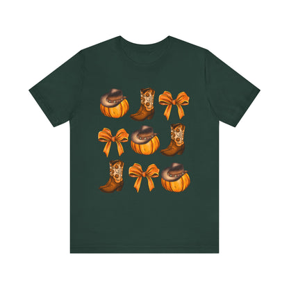Howdy Pumpkin Shirt – Coquette Bow Cowgirl Western Fall Thanksgiving Tee
