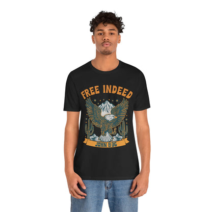 Free Indeed Shirt – Vintage John 8:36 Christian Eagle Bible Prayer Tee