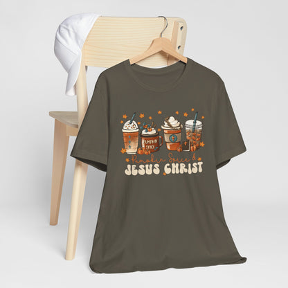 Coffee Pumpkin Spice & Jesus Christ Shirt – Christian Fall Latte Thanksgiving Tee