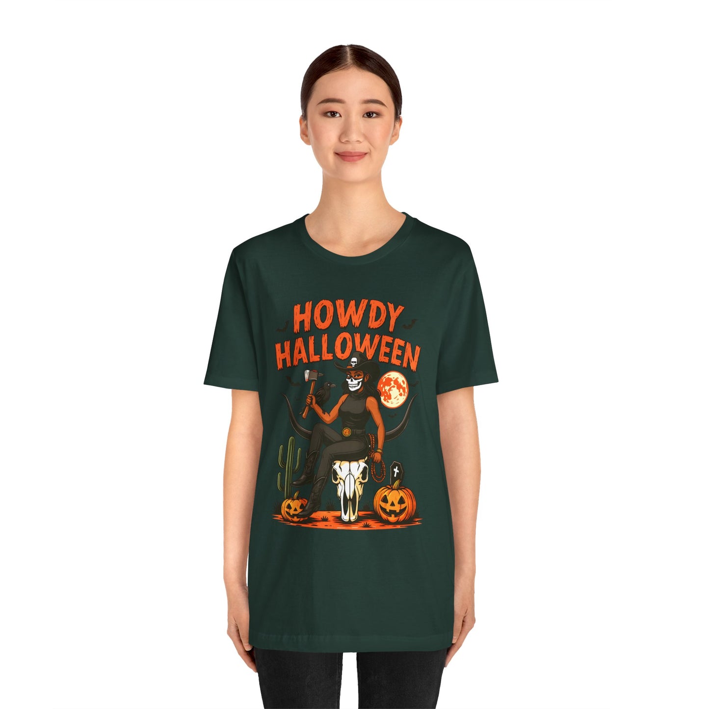 Howdy Halloween Shirt – Skeleton Cowgirl Western Fall Rodeo Tee