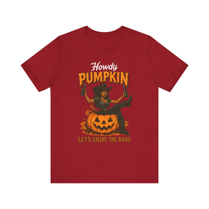 Howdy Pumpkin Shirt – Funny Black Cowgirl Western Halloween Tee