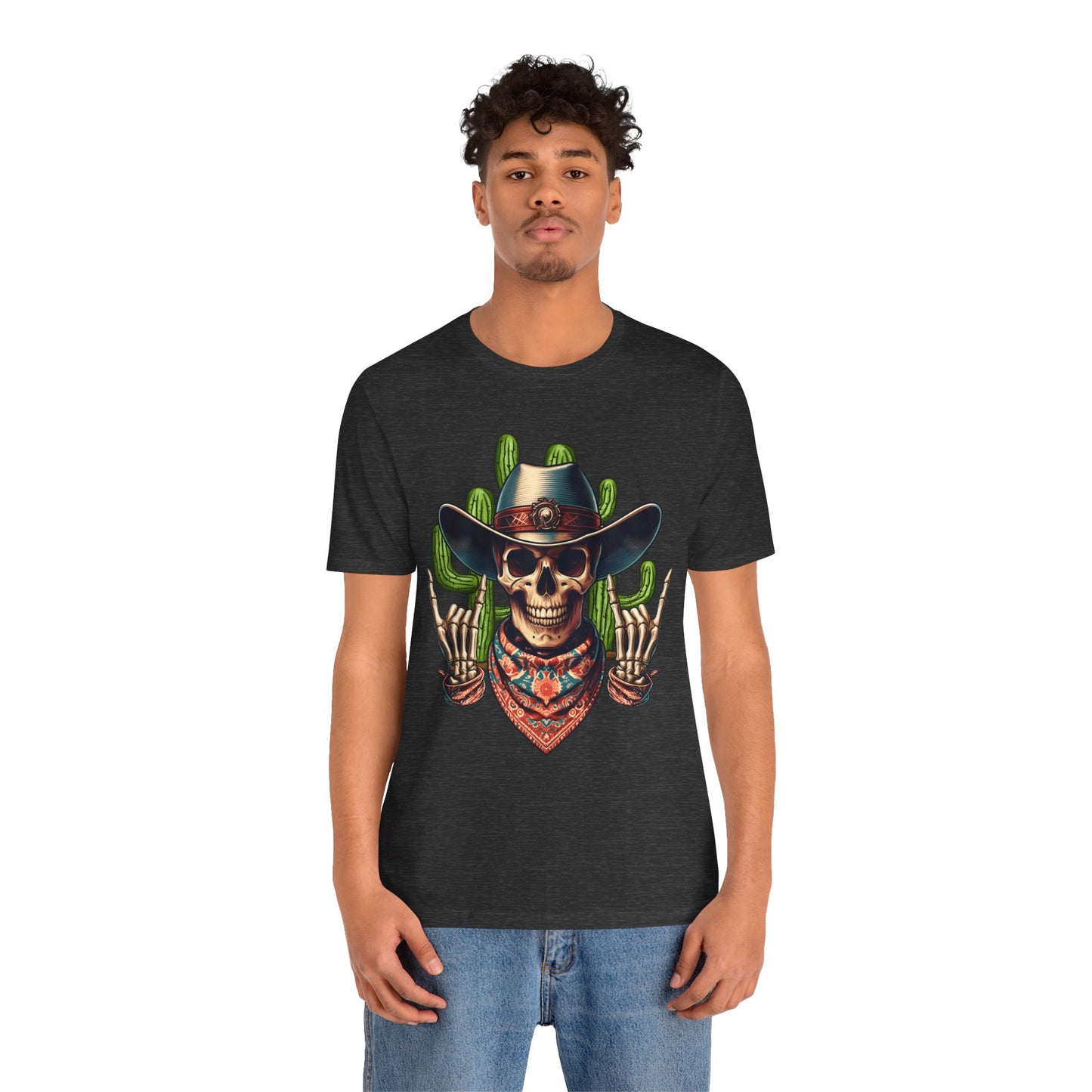 Skeleton Cowboy Howdy Shirt – Rock Hand Skull Western Rodeo Texas Tee