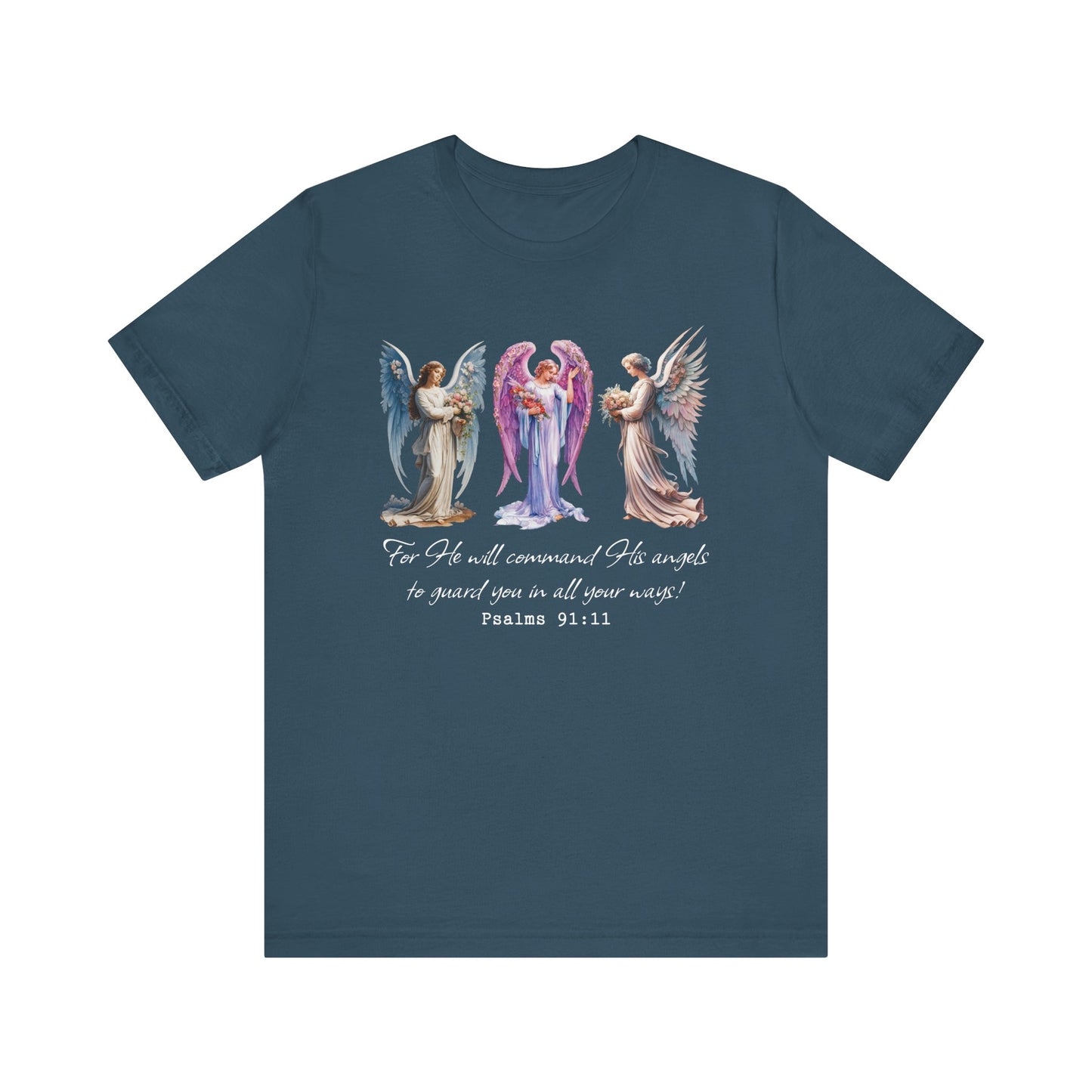 Angel Guardian Shirt – Christian Bible Verse Psalm 91:11 Faith Tee