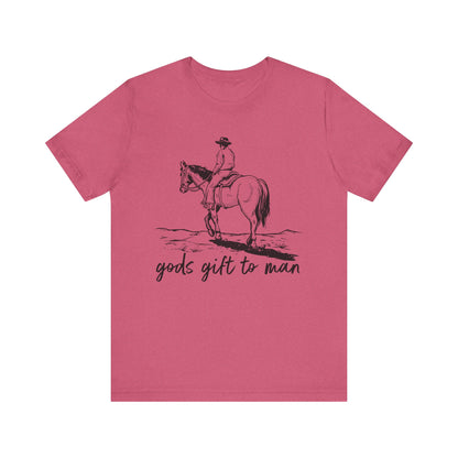 God’s Gift to Man Shirt – Cowboy Howdy Rodeo Christian Western Tee