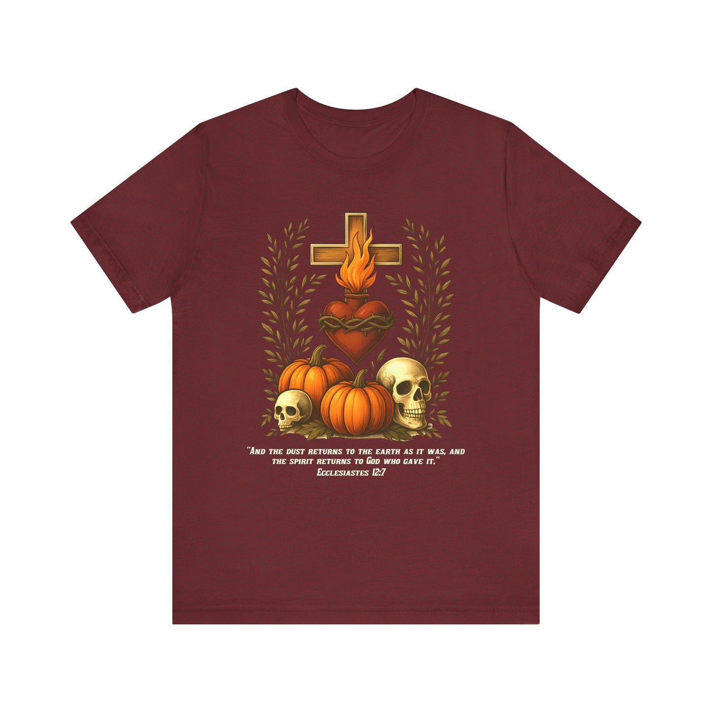 Sacred Heart Halloween Shirt – Jesus Skulls Pumpkins Christian Cross Tee