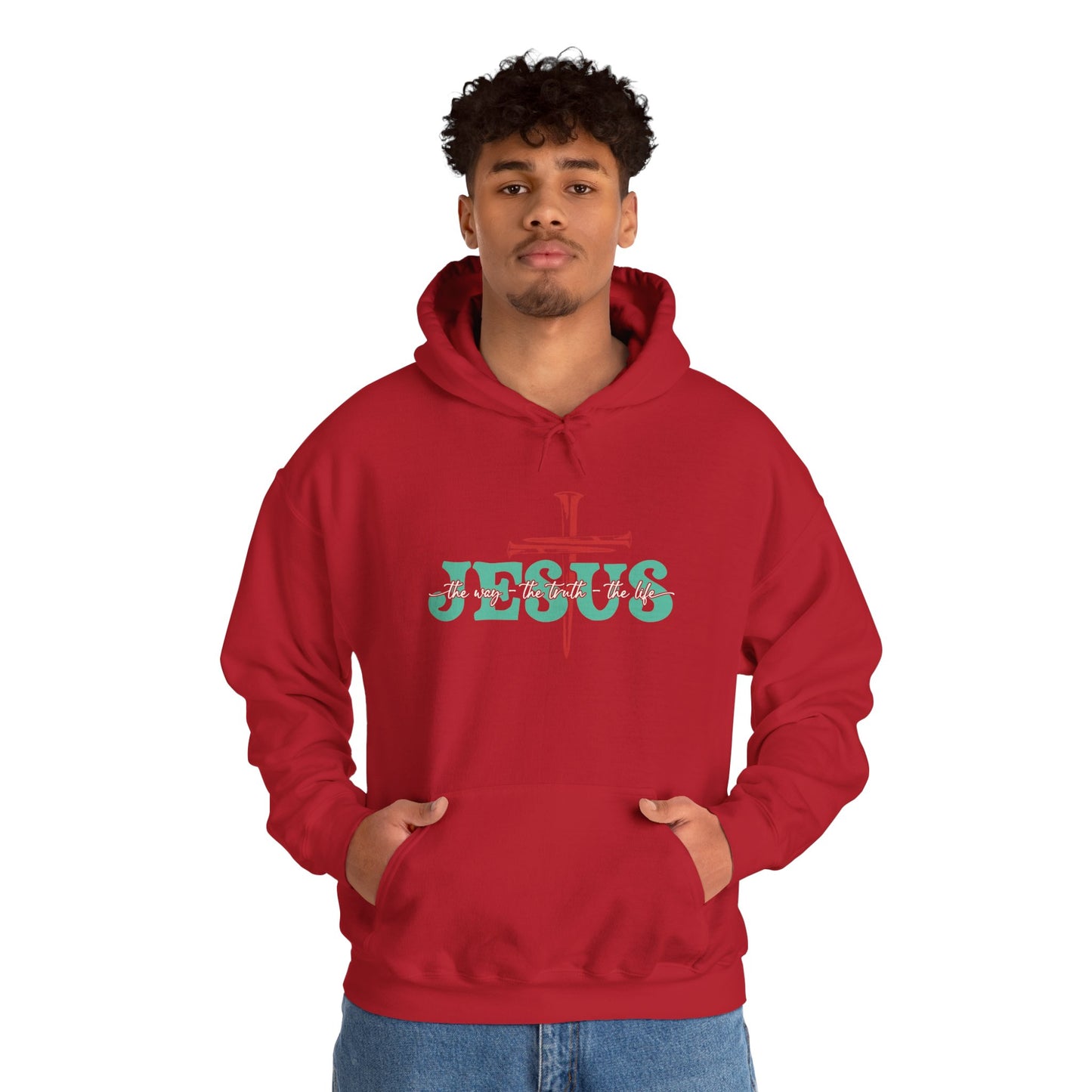 The Way Truth Life Christ Jesus Cross Nails Christian Bible Hoodie