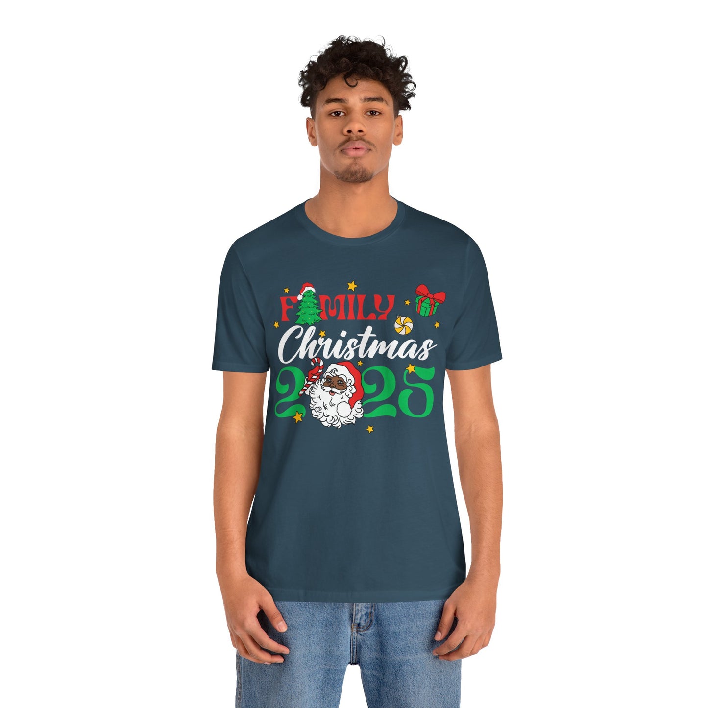 Family Christmas 2025 Shirt – Black Santa Afrocentric Matching Holiday Tee