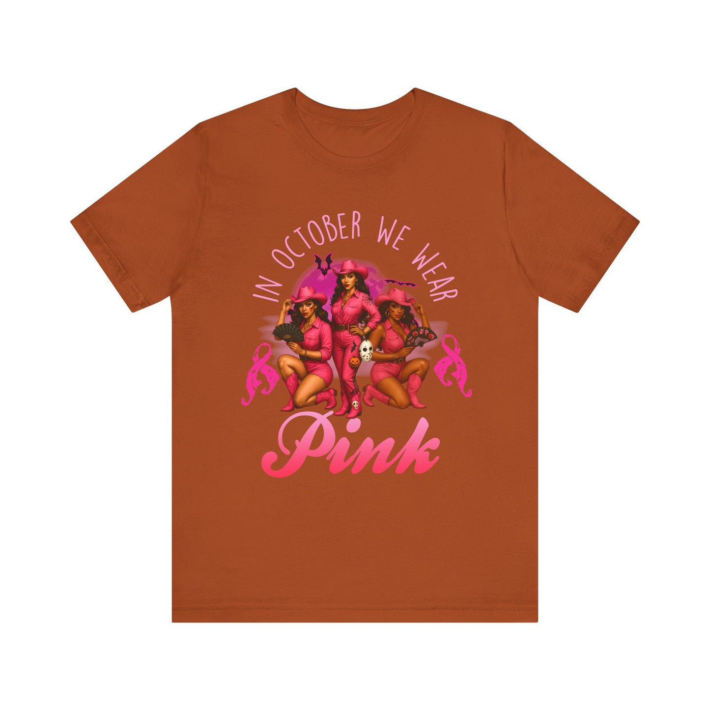 In October We Wear Pink Shirt – Western Cowgirl Breast Cancer Awareness Tee