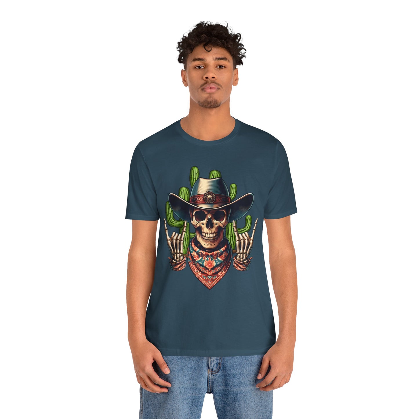 Skeleton Cowboy Howdy Shirt – Rock Hand Skull Western Rodeo Texas Tee