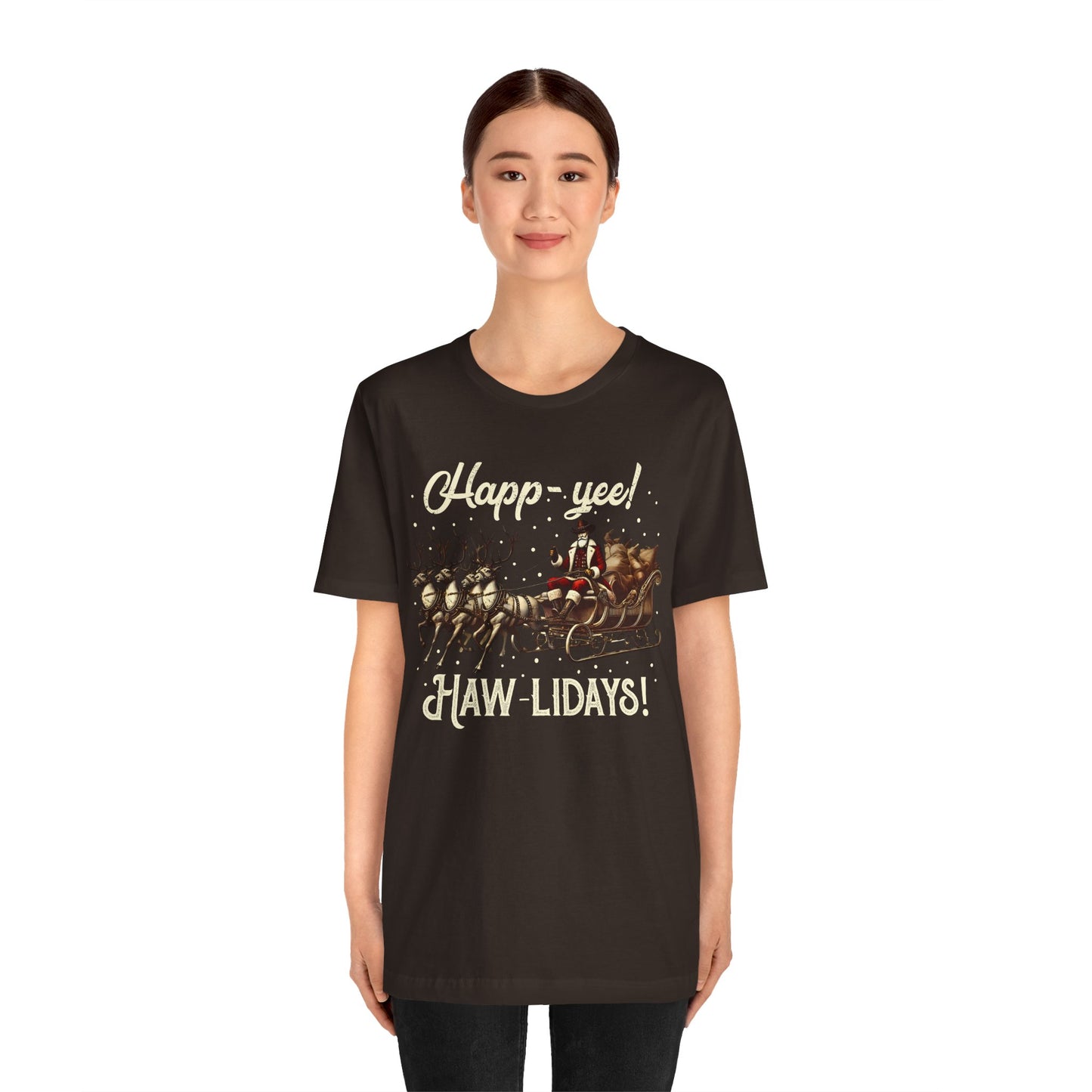 Happy Yeehaw Holidays Shirt – Western Santa Howdy Funny Country Christmas Tee
