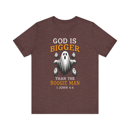 God Is Bigger Than the Boogie Man Shirt – Christian Ghost Halloween Faith Tee