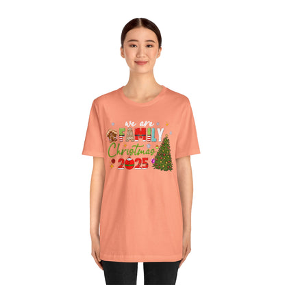 We Are Family Christmas Shirt – Matching Holiday Tee with Christmas Tree Lights