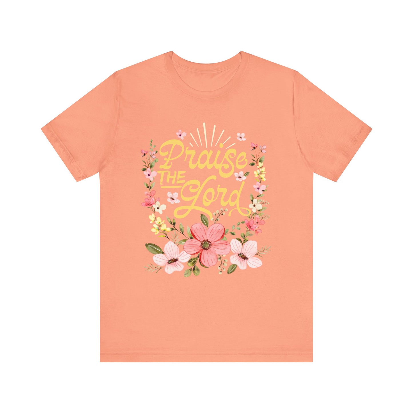 Praise the Lord Shirt – Christian Worship Groovy Retro Daisy Floral Faith Tee