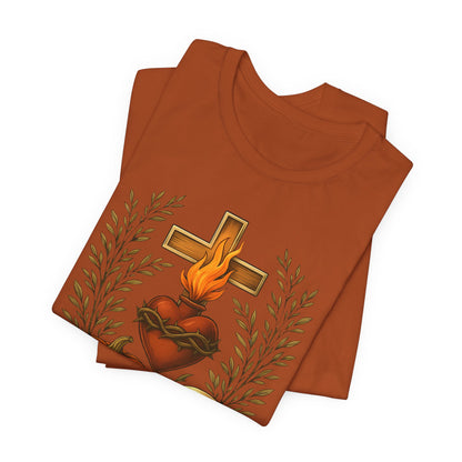 Sacred Heart Halloween Shirt – Jesus Skulls Pumpkins Christian Cross Tee