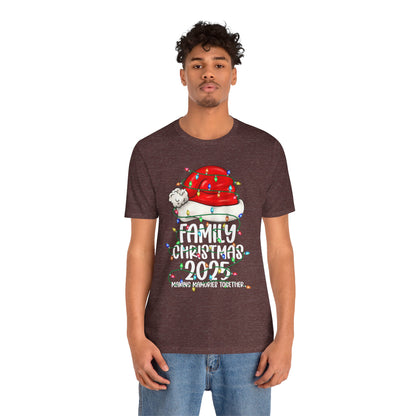 Family Christmas 2025 Shirt – Santa Hat & String Lights Matching Holiday Tee