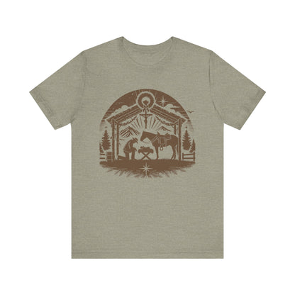 Praying Cowboy Christmas Shirt – Western Nativity Christian Holiday Tee