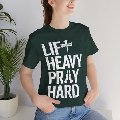Lift Heavy Pray Hard Cross Nails Trendy Christ Gym Vintage T-Shirt