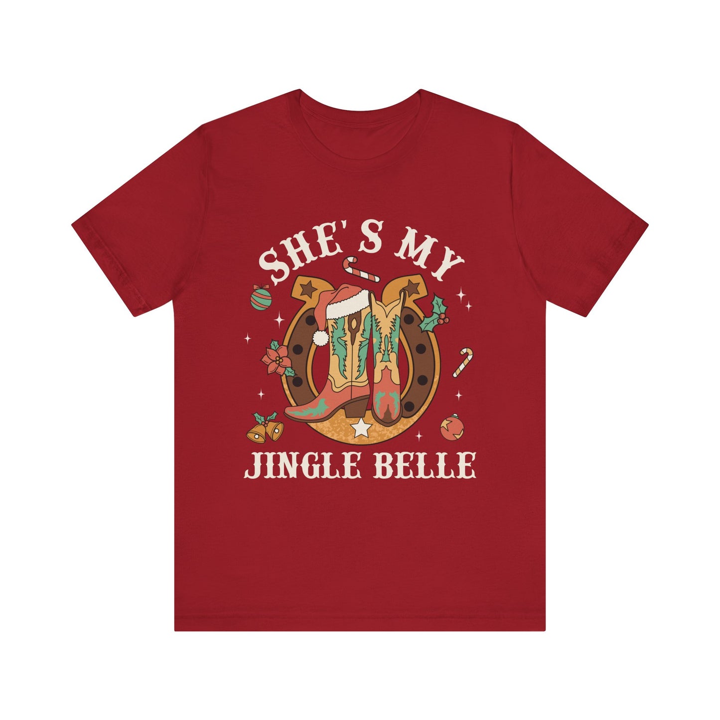 She’s My Jingle Bell Shirt – Cute Western Cowboy Cowgirl Matching Christmas Tee