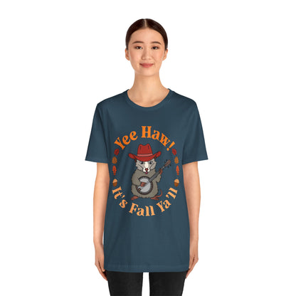 Yee Haw It’s Fall Y’all Shirt – Funny Possum Country Western Rodeo Tee