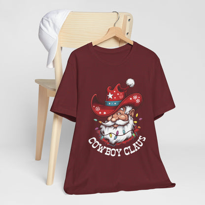 Cowboy Claus Shirt – Western Santa Hat Funny Cowboy Christmas Holiday Tee